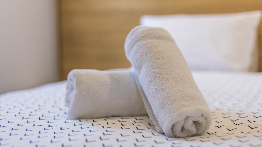 towels on bed