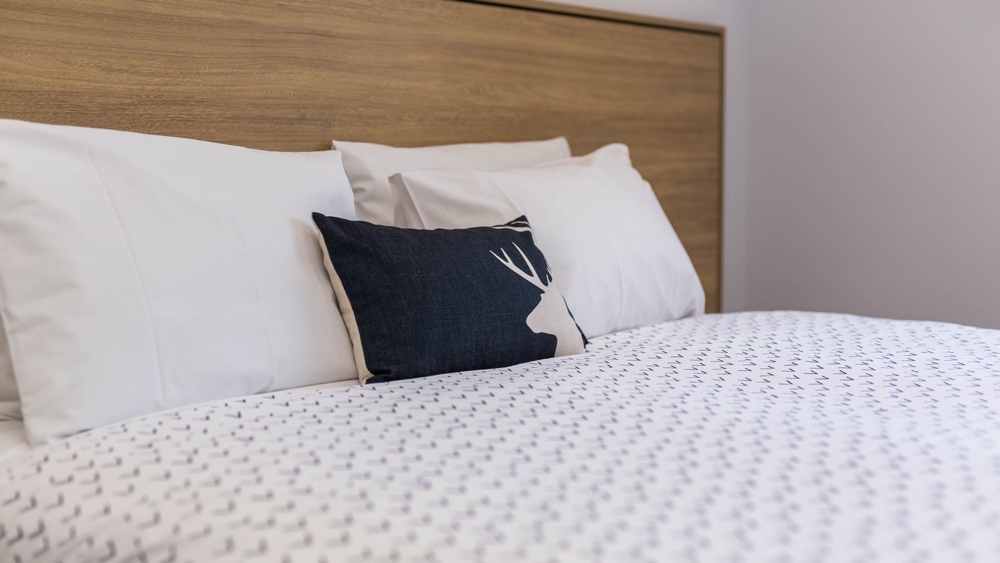 bed with pillow